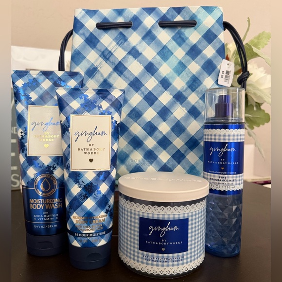 Bath & Body Works Other - 🆕💙 BATH & BODY WORKS “GINGHAM” 5-PIECE COLLECTION. BRAND NEW FULL SIZE!